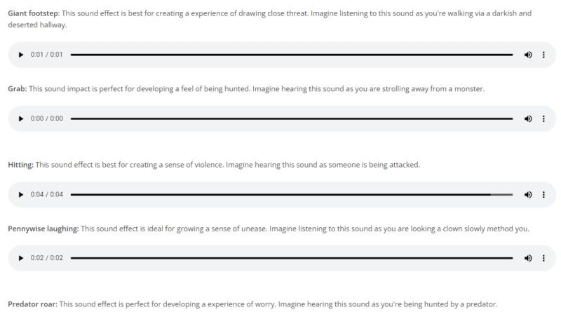 image of horror sound effects